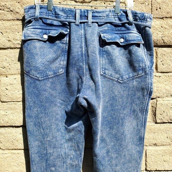 Calvin Klein Distressed Jogging Pants Jean Look Casual Comfy Acid Wash Sz M - Picture 4 of 12